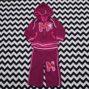 RARE*Hudson Bay 2010 Vancouver Olympics Baby Girl Pink Sweatsuit-Size 0/6 Months